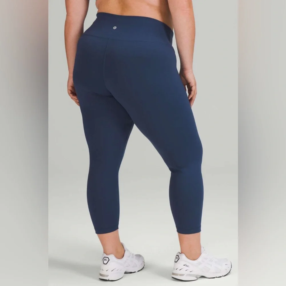 NWOT Lululemon Wunder Train High-Rise Crop 23" Mineral Blue